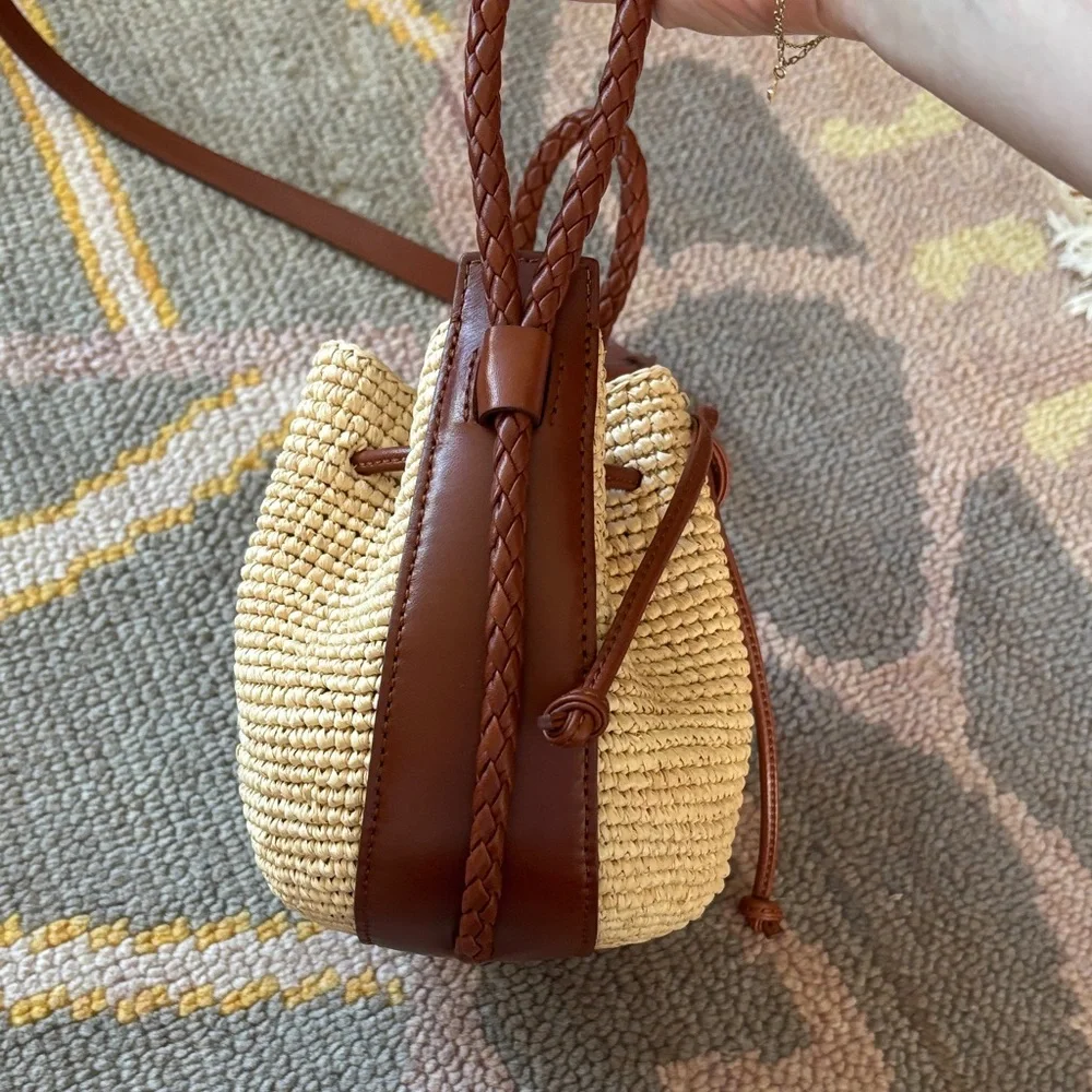 Sezane Tan and Brown Woven Bag - Picture 6 of 8